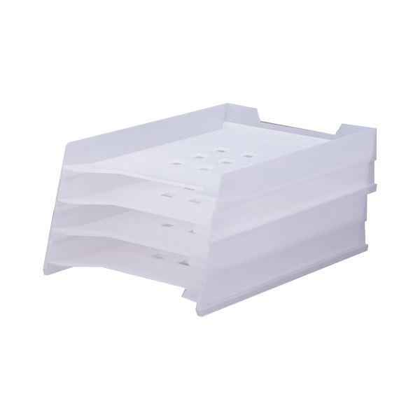 (まとめ) リヒトラブ マルチレタートレー A4タテ 乳白 A-7300-1 1個 〔×10セット〕 代引不可