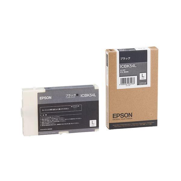 (まとめ) エプソン EPSON インクカートリッジ ブラック Lサイズ ICBK54L 1個 〔×10セット〕 代引不可