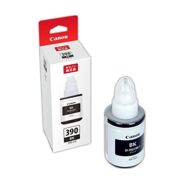(まとめ) キヤノン インクボトル GI-390BKブラック 1599C001 1個 〔×10セット〕 代引不可