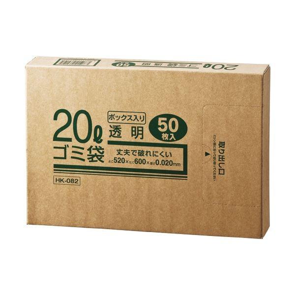 (まとめ) クラフトマン 業務用透明 メタロセン配合厚手ゴミ袋 20L BOXタイプ HK-82 1箱(50枚) 〔×30セット〕 代引不可