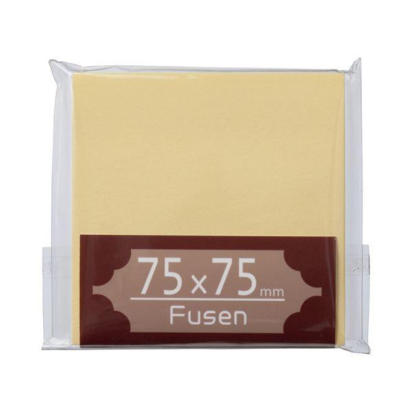 (まとめ) TANOSEE ふせん 75×75mm クリーム 1冊 〔×50セット〕 代引不可