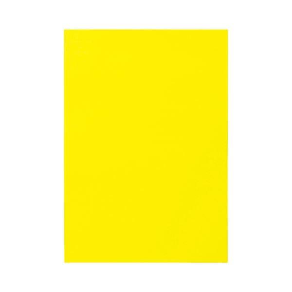 (まとめ) TANOSEE 色画用紙 八つ切 レモン 1パック（10枚） 〔×50セット〕 代引不可