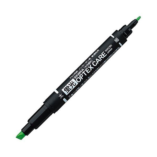 (まとめ) ゼブラ 蛍光オプテックスケア 緑 WKCR1-G 1本 〔×100セット〕 代引不可