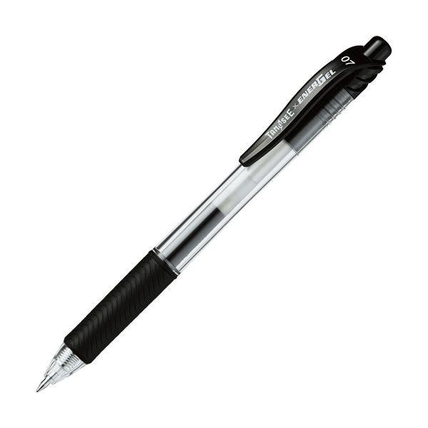 (まとめ) TANOSEE ノック式ゲルインクボールペン 0.7mm 黒 1本 〔×300セット〕 代引不可