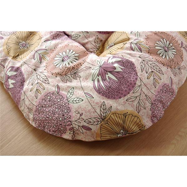 こたつ布団 正方形 国産 花柄 掛け単品 ピンク 約205×205cm 代引不可の画像