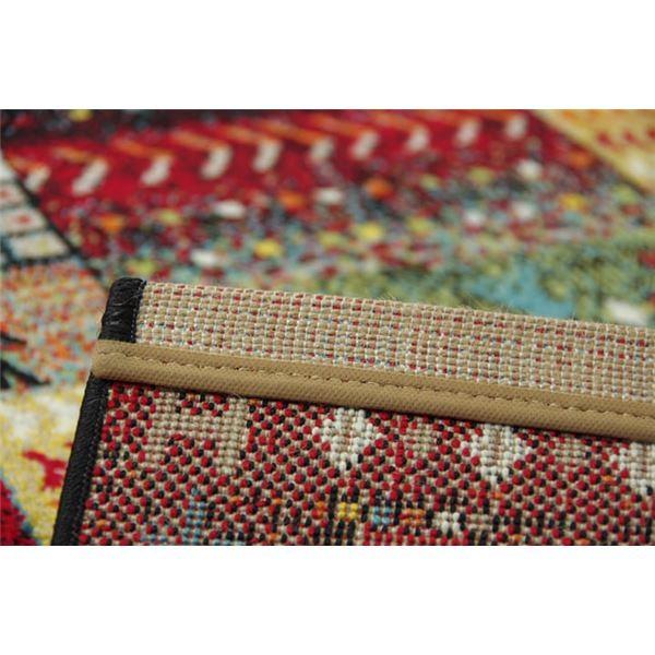 トルコ製 ウィルトン織カーペット ギャッペ調ラグ レッド 約200×250cm