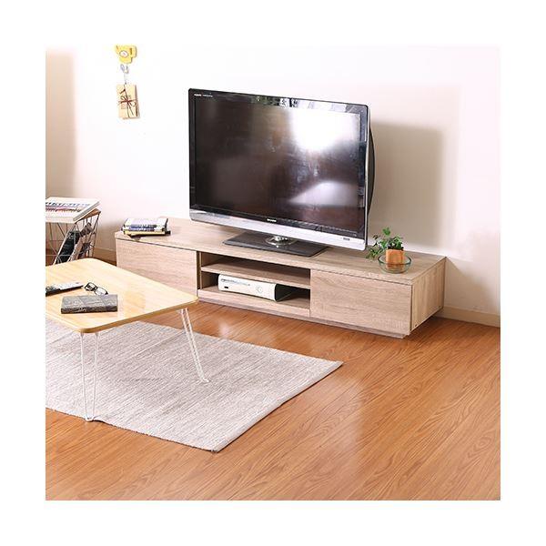 木目調 テレビ台/ローボード 〔幅150cm ホワイトオーク〕 AV機器収納