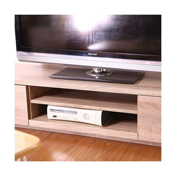 木目調 テレビ台/ローボード 〔幅150cm ホワイトオーク〕 AV機器収納