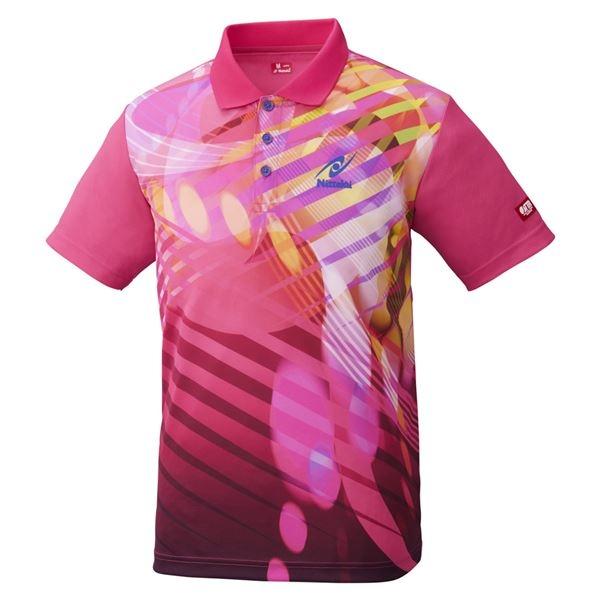 Nittaku（ニッタク） 卓球アパレル TOROPIC SHIRT（トロピックシャツ） 男女兼用 ピンク 3S 代引不可｜recommendo