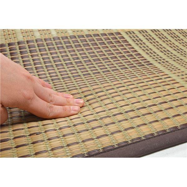 い草 ラグマット/絨毯 〔約180×240cm ベージュ〕 表面：イ草100％ 裏貼り 折りたたみ可 『クレパス』 〔リビング ダイニング〕 代引不可_3