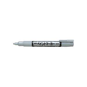 （まとめ）ぺんてる 油性ペイントマーカー 中字 銀MMP20-Z 1セット（10本）〔×5セット〕 代引不可