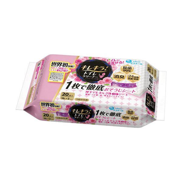 （まとめ）大王製紙 エリエール キレキラ ハッピーローズの香り つめかえ用 1パック（20枚）〔×20セット〕 代引不可