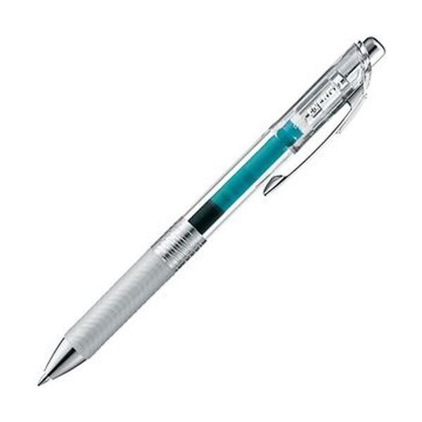 （まとめ）ぺんてる ゲルインクボールペン ノック式エナージェル インフリー 0.7mm ターコイズブルー（軸色：クリア）BL77TL-S3 1セット（10本）〔×10セット〕