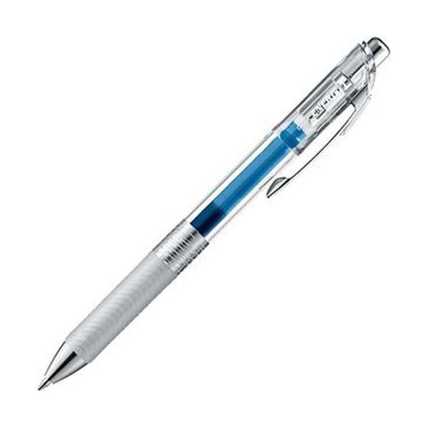 （まとめ）ぺんてる ゲルインクボールペン ノック式エナージェル インフリー 0.7mm ブルー（軸色：クリア）BL77TL-C 1セット（10本）〔×10セット〕 代引不可