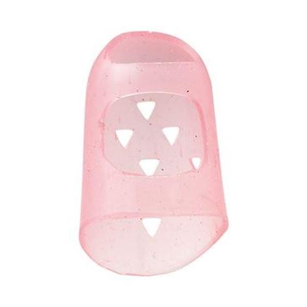 （まとめ）TANOSEE シリコンキャップ指サックL ピンク 1セット（40個：4個×10パック）〔×10セット〕 代引不可の画像