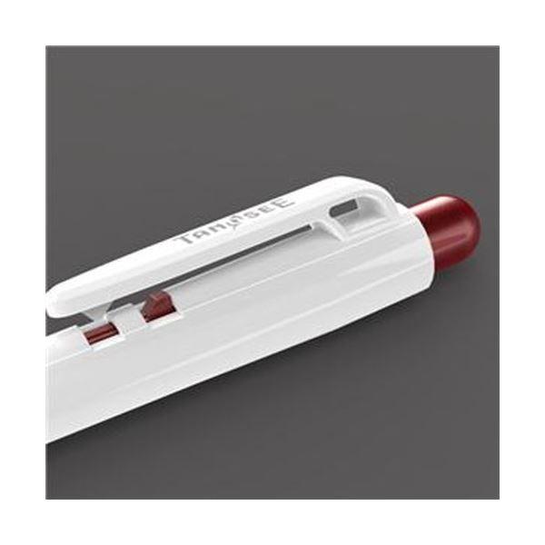 （まとめ）TANOSEE ノック式油性ボールペン0.7mm 赤（軸色：白）1セット（100本：10本×10パック）〔×5セット〕 代引不可の画像