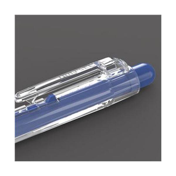 （まとめ）TANOSEE ノック式油性ボールペン0.7mm 青（軸色：クリア）1セット（100本：10本×10パック）〔×5セット〕 代引不可の画像