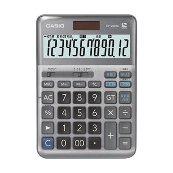（まとめ）カシオ 軽減税率電卓 12桁デスクタイプ DF-200RC-N 1台〔×3セット〕 代引不可