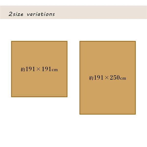 夏用 い草 ラグマット/絨毯 〔シンプル ベージュ 191×191cm〕 正方形 日本製 抗菌 防臭 防滑 湿度調節 ホットカーペット対応 代引不可_2