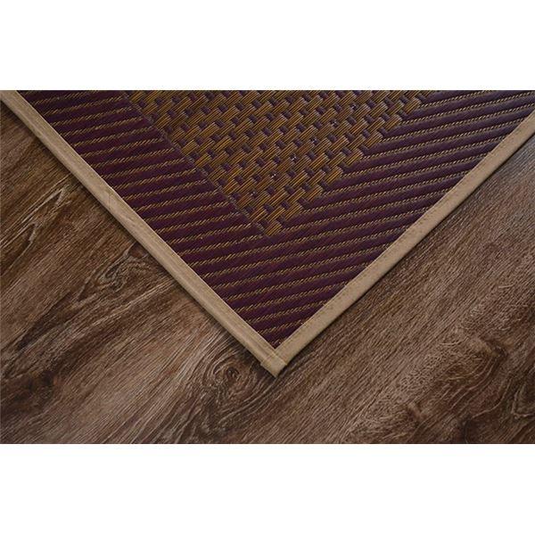 夏用 い草 ラグマット/絨毯 〔シンプル ベージュ 191×191cm〕 正方形 日本製 抗菌 防臭 防滑 湿度調節 ホットカーペット対応 代引不可_4