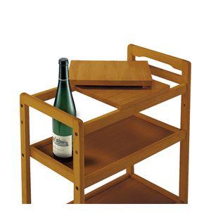 木製 キッチンワゴン/キッチン収納 〔3段 ブラウン〕 幅590×奥行340×高さ725mm キャスター 高さ調節可 〔台所〕 組立品 代引不可_1