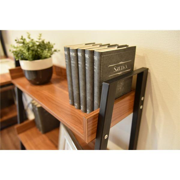 ラック 67cm幅 3段 スチール アイアン ブラック/ブラウン 〔組立品〕 代引不可の画像