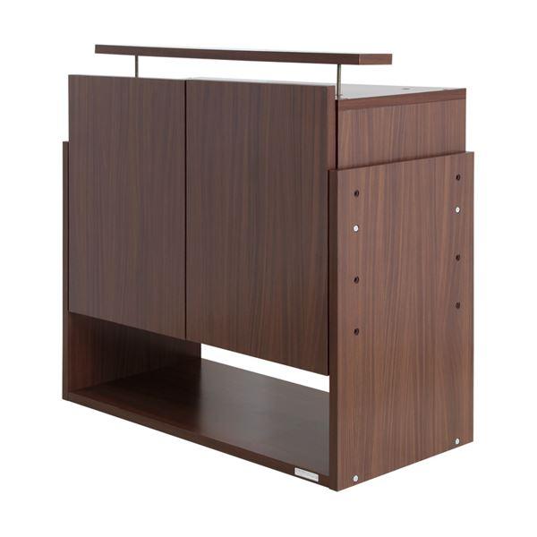 コレクションラック ワイド 専用上置き ハイタイプ 奥行39cm用 ブラウン 〔本体別売〕 〔組立品〕 代引不可
