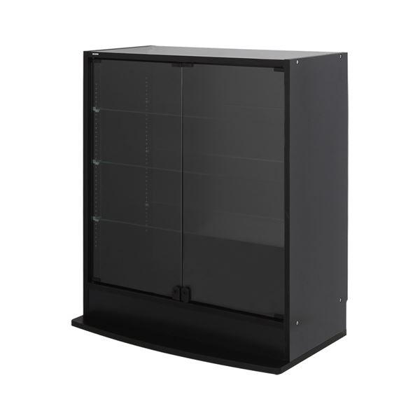 コレクションラック ワイド ロータイプ 本体 奥行39cm ブラック 〔組立品〕 代引不可