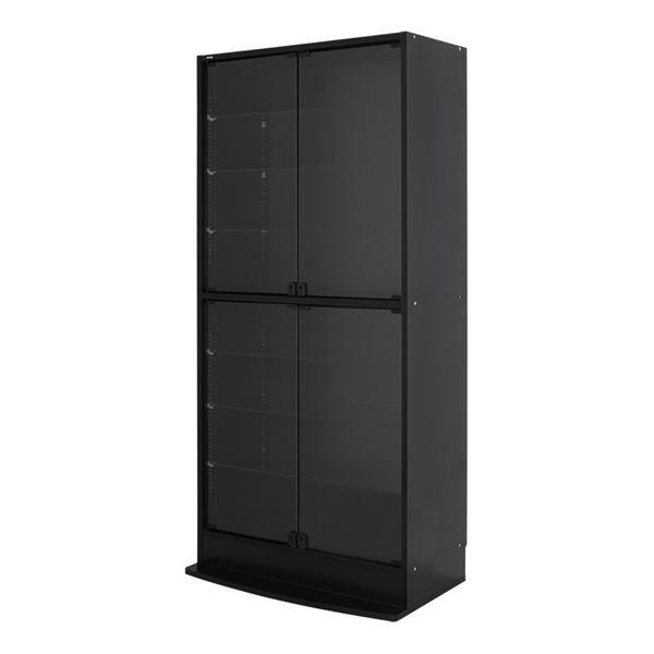 コレクションラック ワイド ハイタイプ 本体 奥行39cm ブラック 〔組立品〕 代引不可