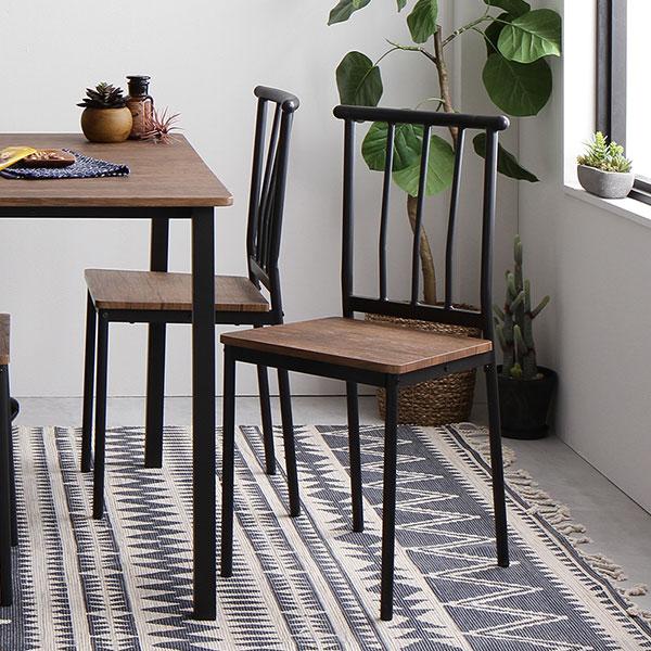 ダイニング テーブル 単品 幅 110 cm ブラウン × ブラック シンプル