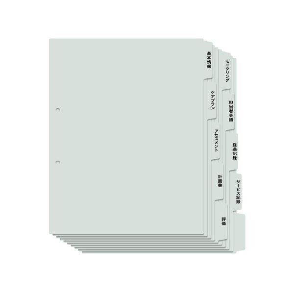 （まとめ）プラス 利用者カルテ用インデックスA4S 2穴 5山×2〔×20セット〕 代引不可