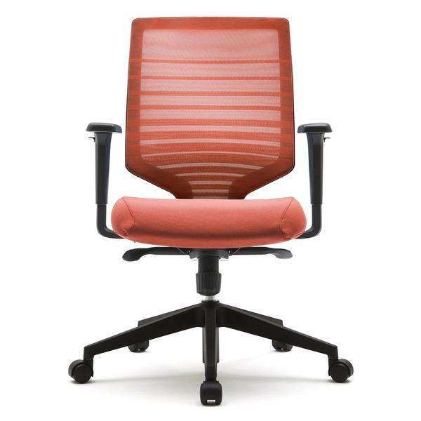 T30チェア 可動肘 オレンジ〔お客様組立品〕 代引不可