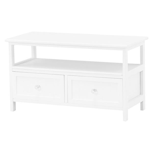 テレビ台/テレビボード 〔幅72cm ホワイト〕 木製 桐 脚付き 引き出し付き 〔リビング ダイニング〕 代引不可