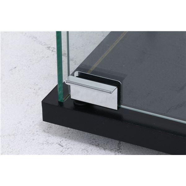 ガラスコレクションケース3段 （クリア）ブラック〔幅42.5×奥行36.5×高