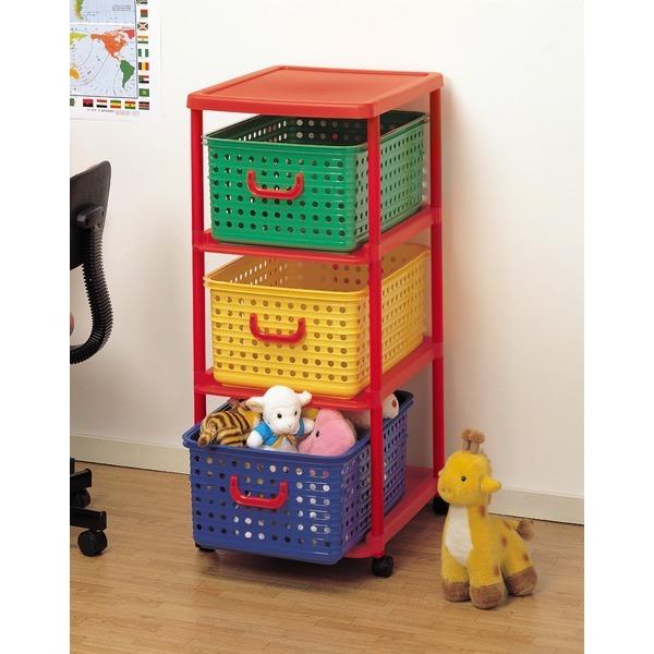 キッズ バスケットラック/子供用衣類収納 〔3型〕 45×56×103cm 日本製