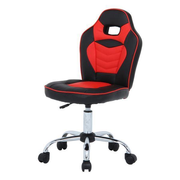 レーシングチェア キッズ用 レッド 幅50×奥行50×高さ82.5〜90cm 組立品 代引不可