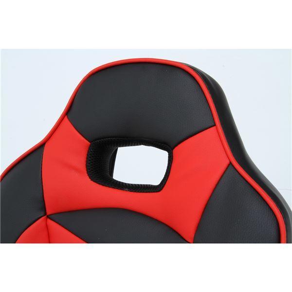 レーシングチェア キッズ用 レッド 幅50×奥行50×高さ82.5〜90cm 組立品 代引不可_3