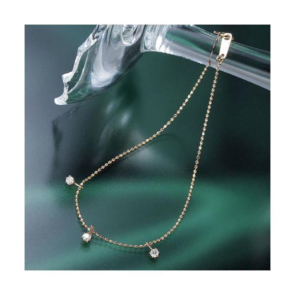 K10ピンクゴールド0.15ct トリプルダイヤモンドブレスレット 代引不可