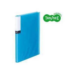 （まとめ）TANOSEE クリアブック（透明表紙） A4タテ 24ポケット ブルー 40冊 代引不可
