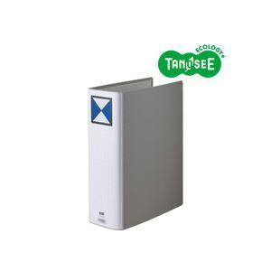 （まとめ）TANOSEE 両開きパイプ式ファイル A4タテ 80mmとじ グレー 30冊 代引不可