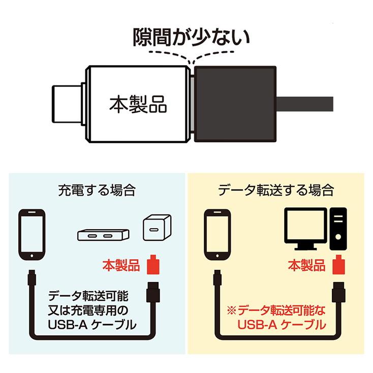 カシムラ USB変換アダプタ USB-A→Type-C 黒 USB 3.0&データ転送対応 AJ-652｜recommendo｜04