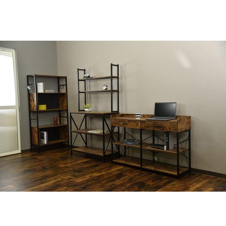 オープンラック 5段 コンタ2 9016 段違いラック ヴィンテージ調