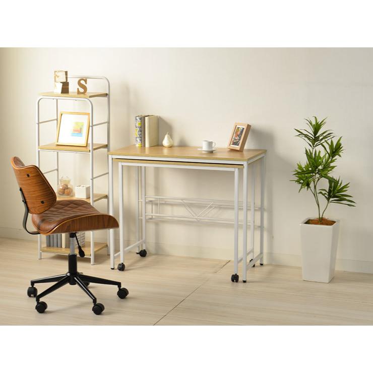 デスク 幅84cm キャスター付き 机 PCデスク 学習机 キャスター付