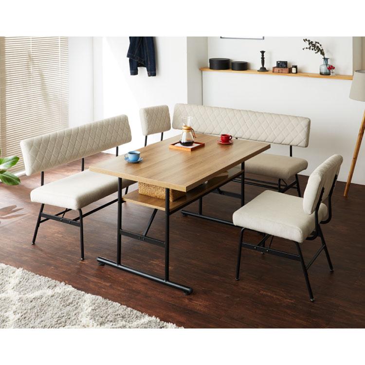 ダイニングベンチ 幅140cm 背もたれ付きダイニングベンチ 肘あり