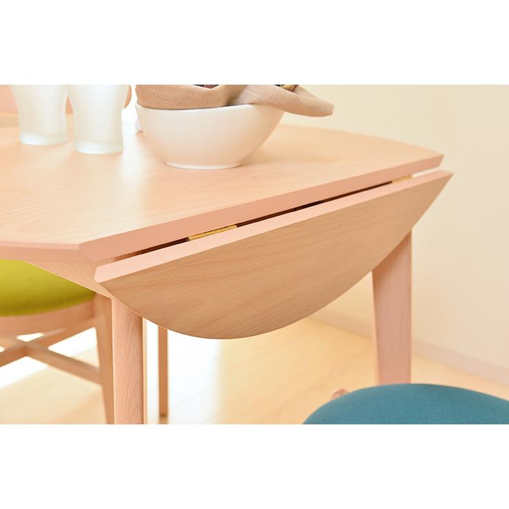 ダイニングテーブル 90cm幅 丸 両バタ ビーチ材 2人掛け用 木製 机