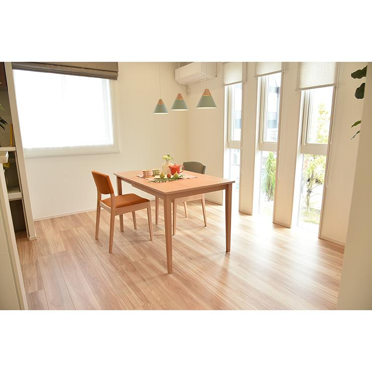 伸長式ダイニングテーブル 120cm幅 ビーチ材 4人掛け用 木製 机