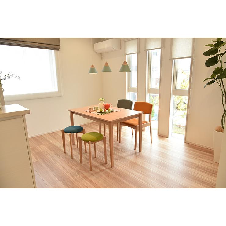 伸長式ダイニングテーブル 120cm幅 ビーチ材 4人掛け用 木製 机