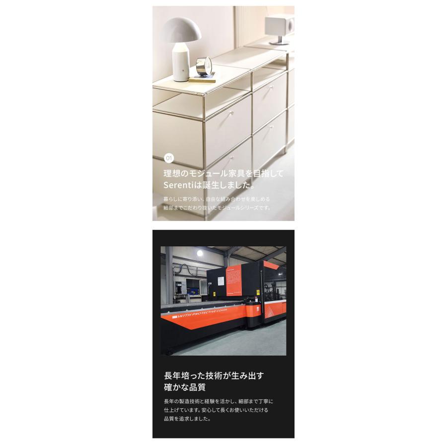 ステンレスモジュールキャビネット 60cm 2段 完成品 オールステンレス