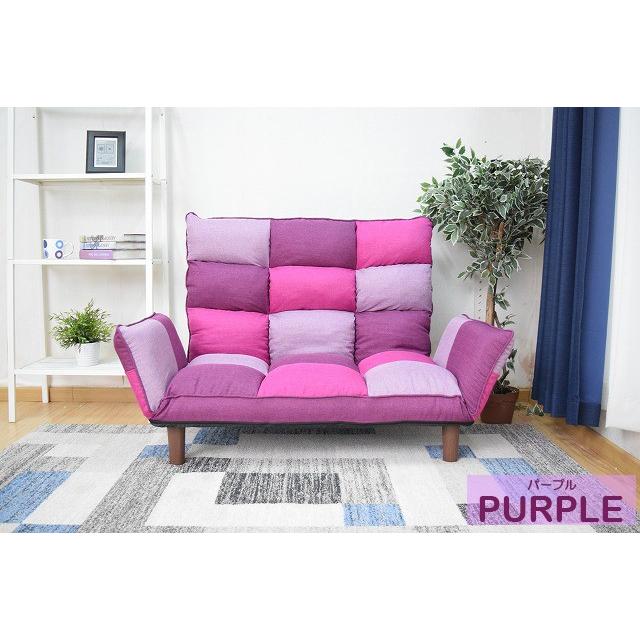 パッチワークカウチソファー 2人掛けソファー 北欧 ローソファー