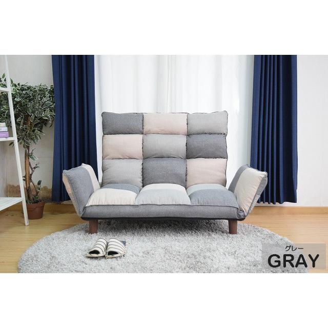 パッチワークカウチソファー 2人掛けソファー 北欧 ローソファー